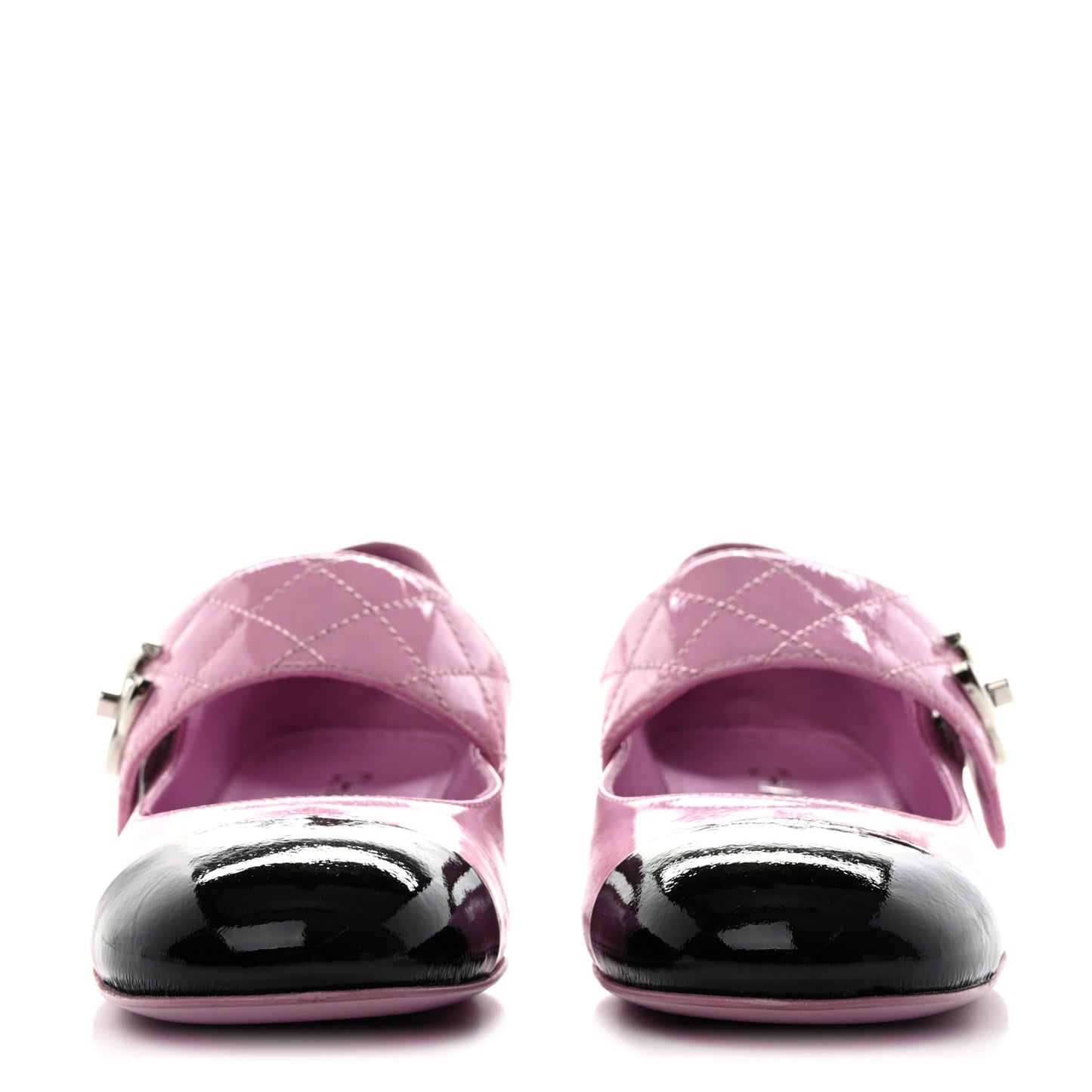 Patent Goatskin Cap Toe Mary Janes 35 Light Purple Black