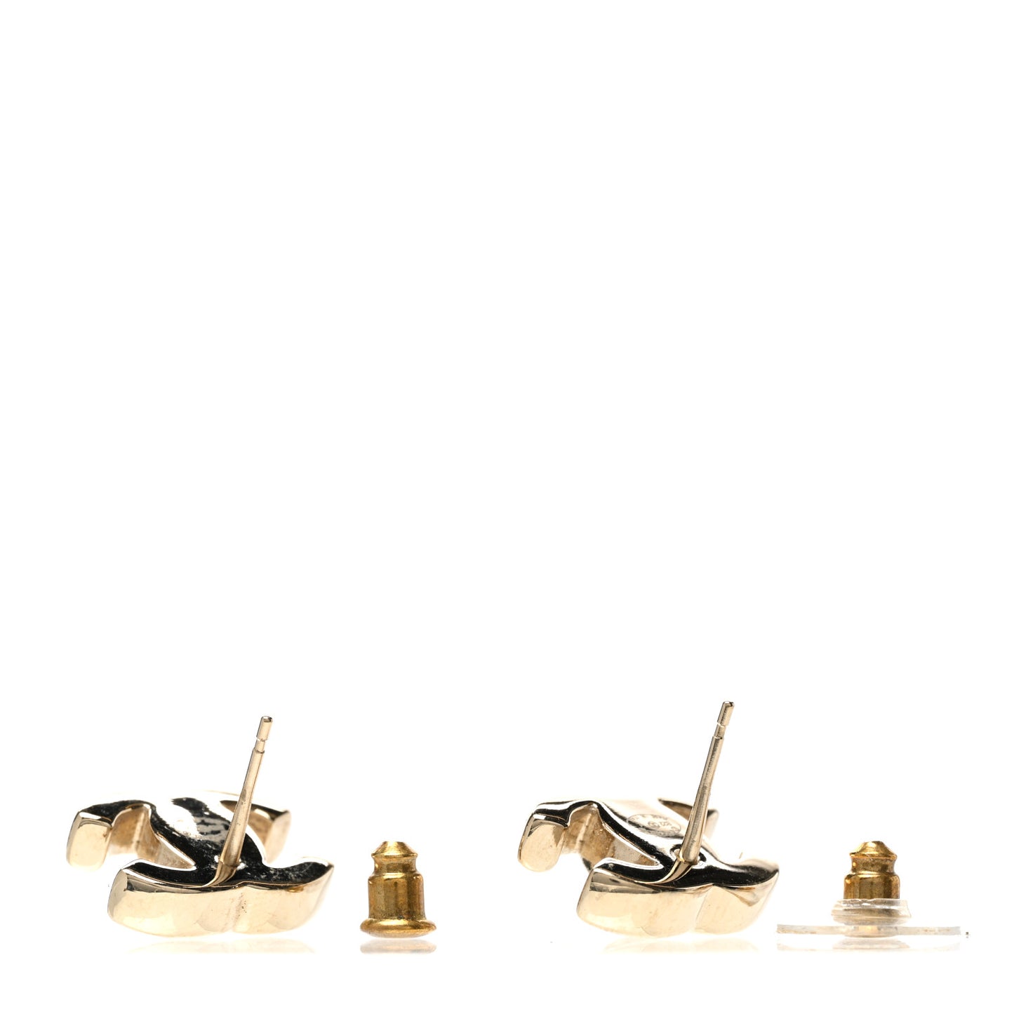 Metal Logo CC Turnlock Earrings Gold