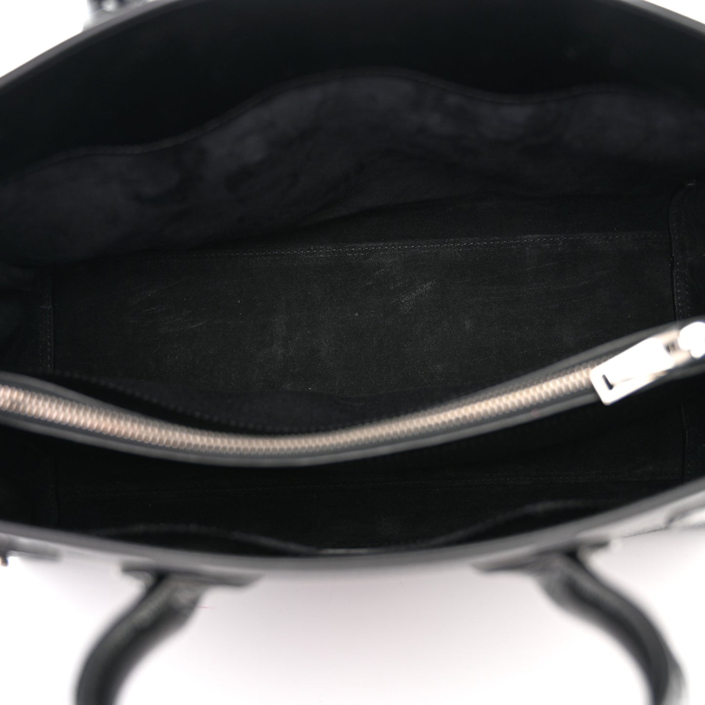 Textured Patent Calfskin Small Sac De Jour Black