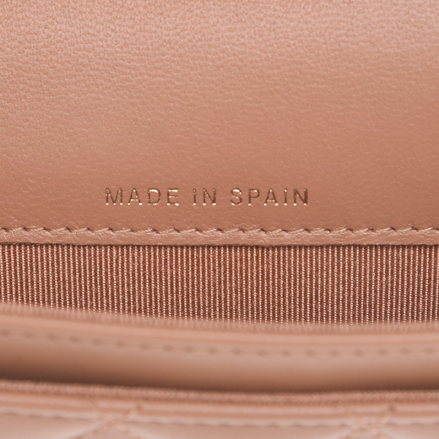 Lambskin Quilted Flap Card Holder Beige