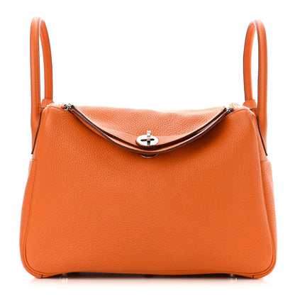 Hermes Taurillon Clemence Lindy 26 Orange 1 of 10
