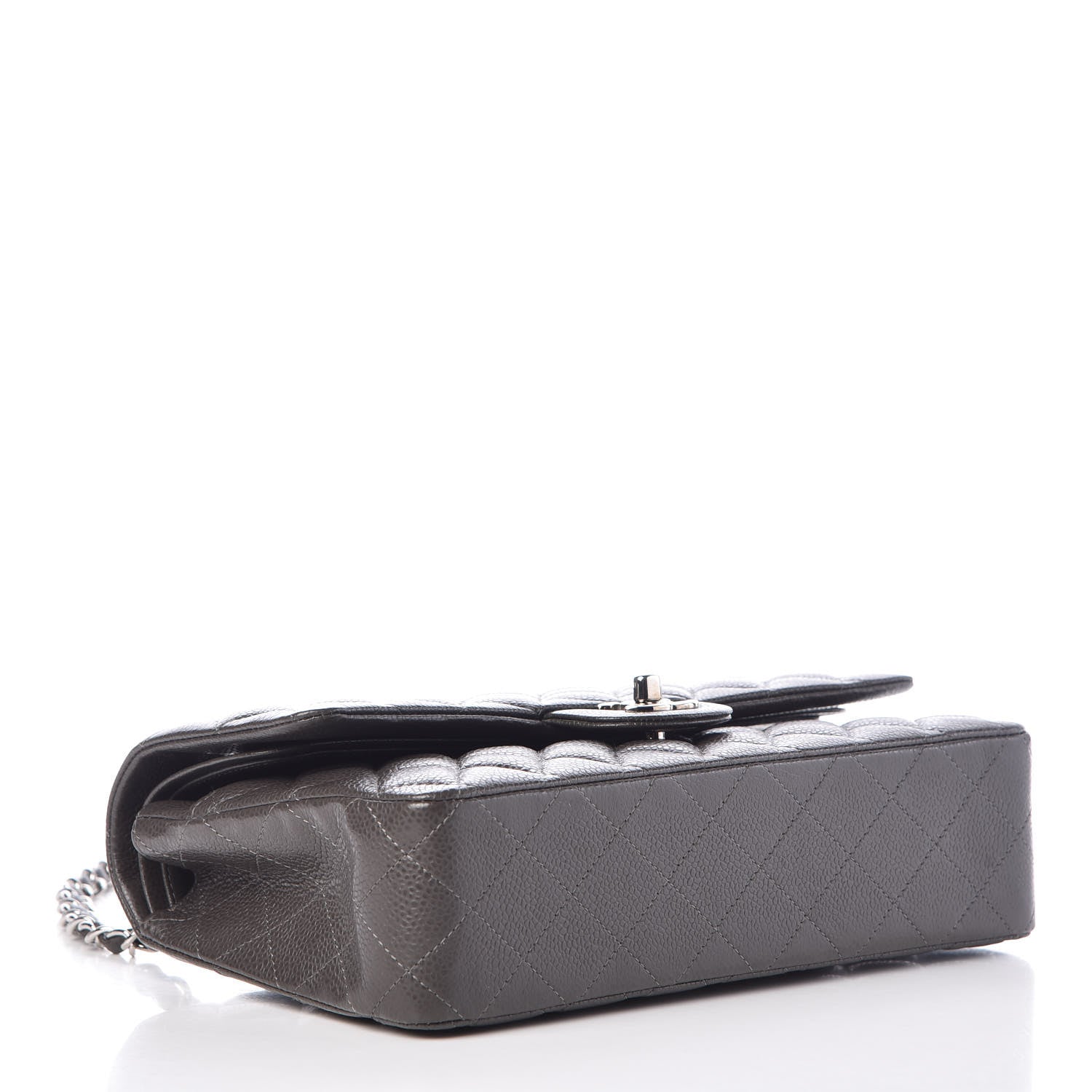 Chanel Caviar Quilted Medium Double Flap Dark Grey 4 of 10