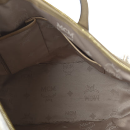 MCM Visetos Shopping Tote Beige 5 of 9