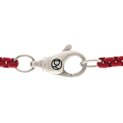 David Yurman Sterling Silver Stainless Steel 2.7mm Small Box Chain Necklace Burgundy 4 of 5