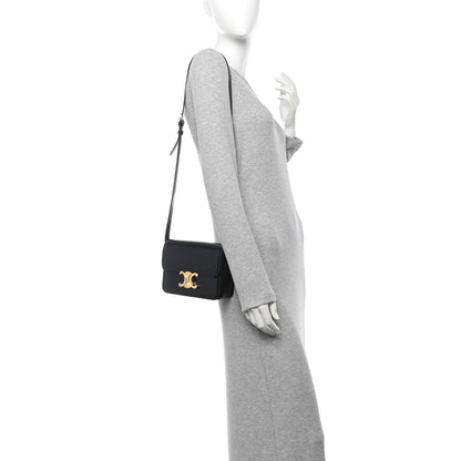 Celine Shiny Calfskin Teen Triomphe Black 2 of 12