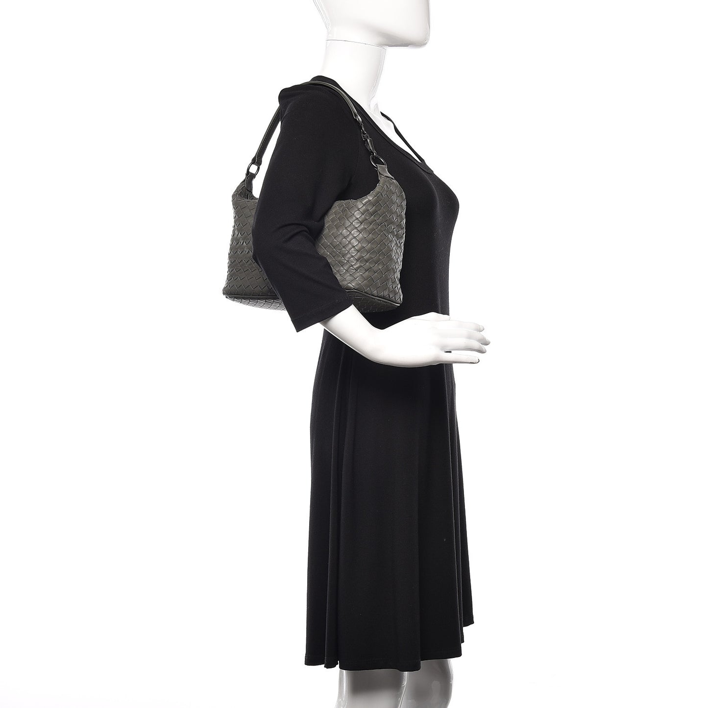 Nappa Intrecciato Small Shoulder Bag New Light Grey