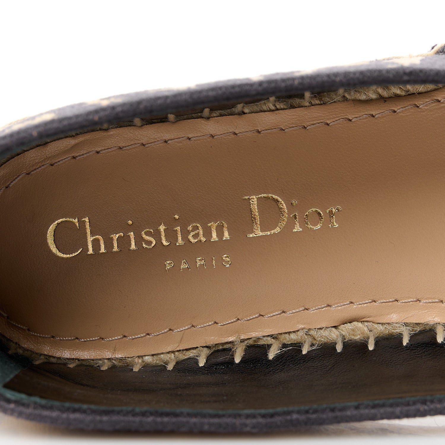 Christian Dior Cotton Embroidered Leopard Print Granville Espadrille 35 Natural 7 of 9