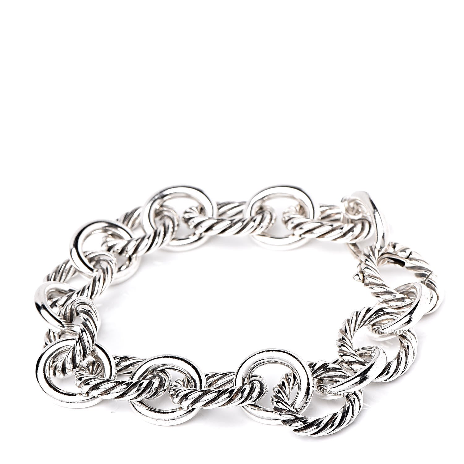 David Yurman Sterling Silver 12mm Large Oval Link Bracelet 1 of 5