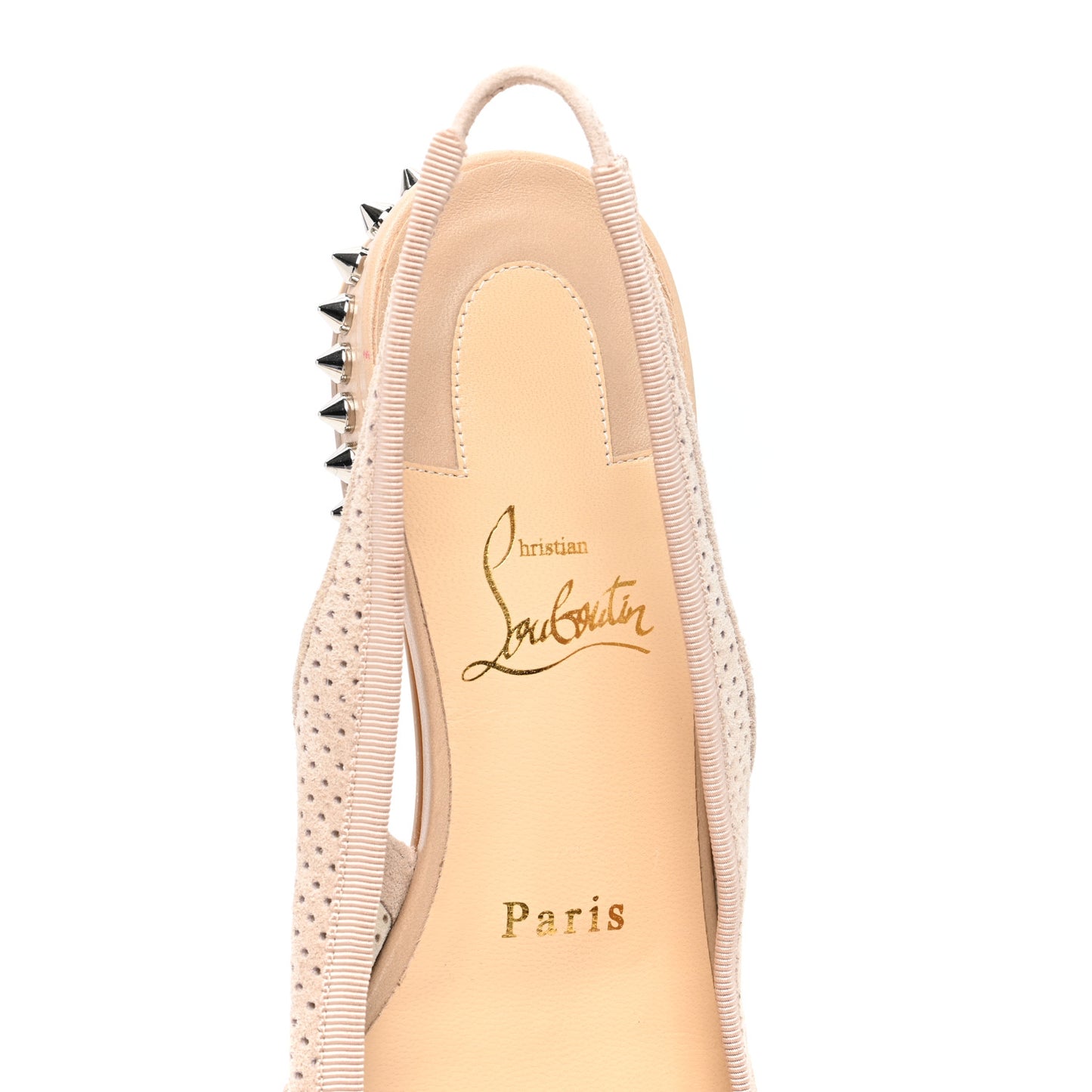 Velours Spiked Hall Slingback Flats 36.5 Nude