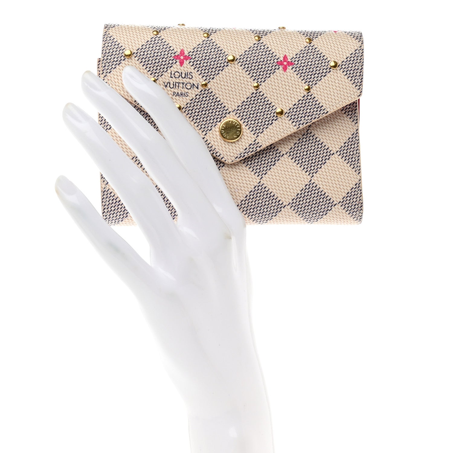 Louis Vuitton Damier Azur Studded Victorine Wallet 2 of 7