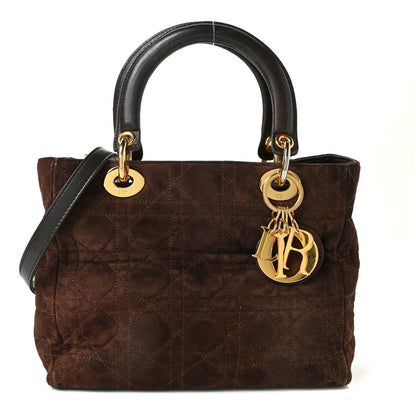 Christian Dior Suede Cannage Medium Lady Dior Brown 1 of 8