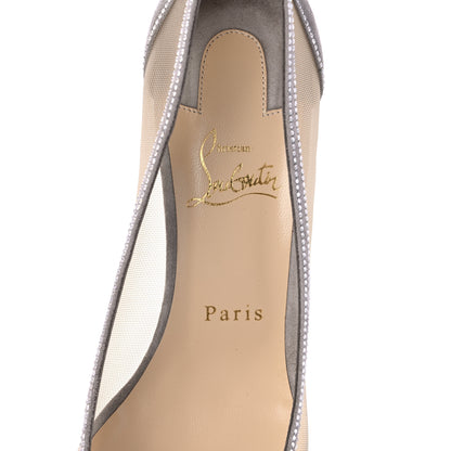 Christian Louboutin Veau Velours Crystal Rete Galativi 70 Pumps 39 Grey 9 of 9