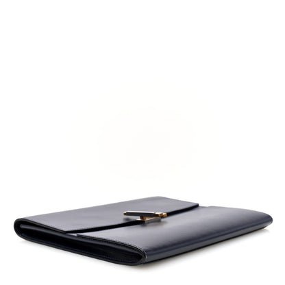 Hermes Villandry Calfskin  Cinhetic Clutch  Bleu Nuit 4 of 7
