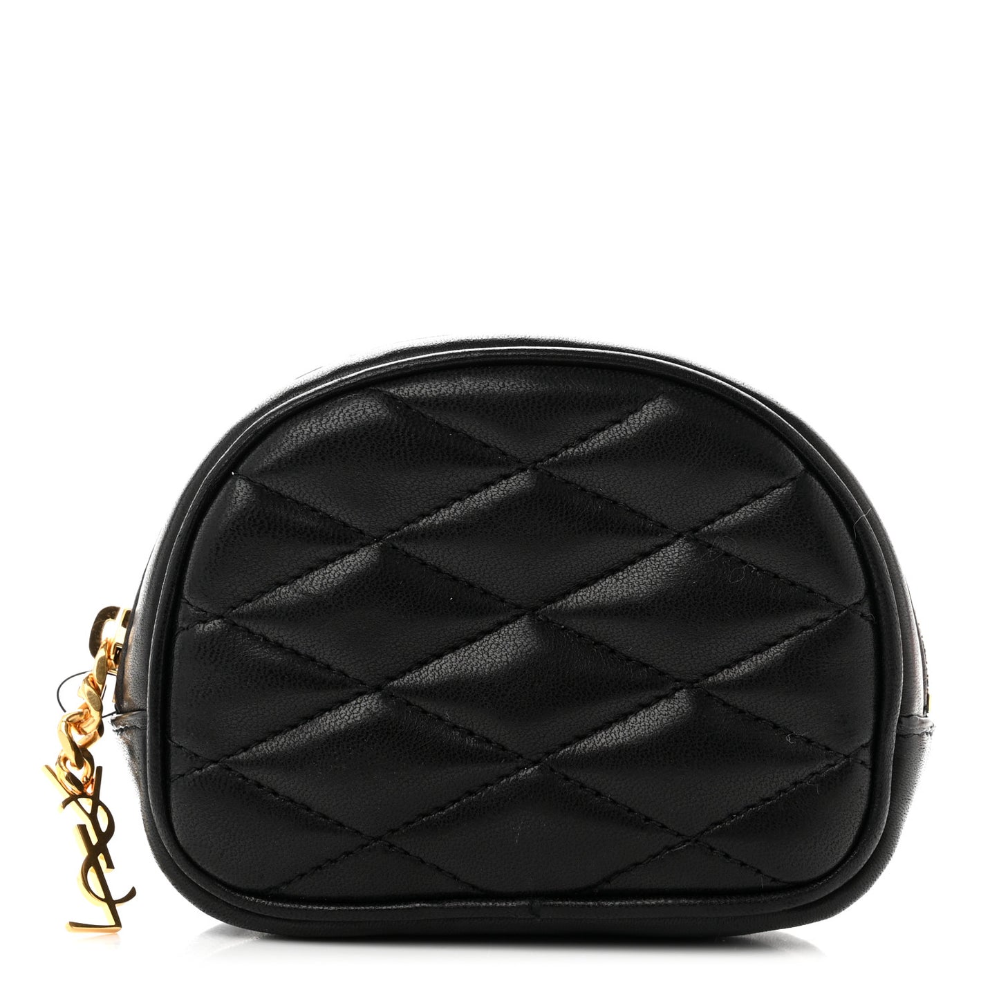 Lambskin Quilted Lolita Cosmetic Pouch Black