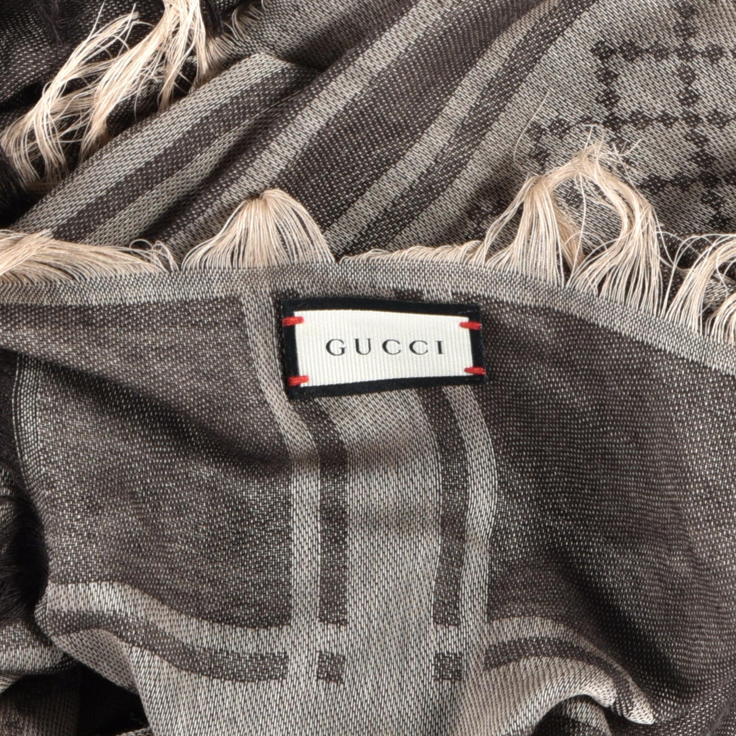 Wool Silk GG Monogram Diamante Cavendish Square Shawl Grey