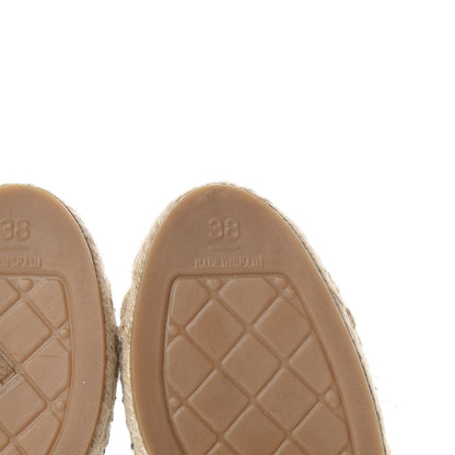 Chanel Fabric Biarritz CC Espadrilles 38 Beige Black 6 of 10