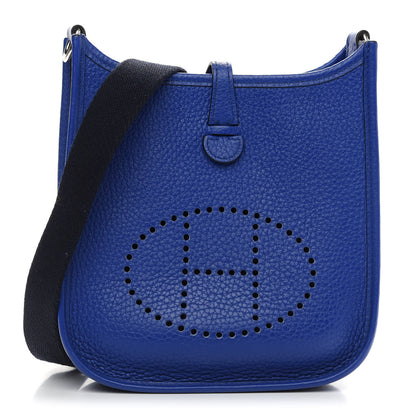 Hermes Taurillon Clemence Amazone Evelyne TPM Bleu Electrique Black 1 of 8