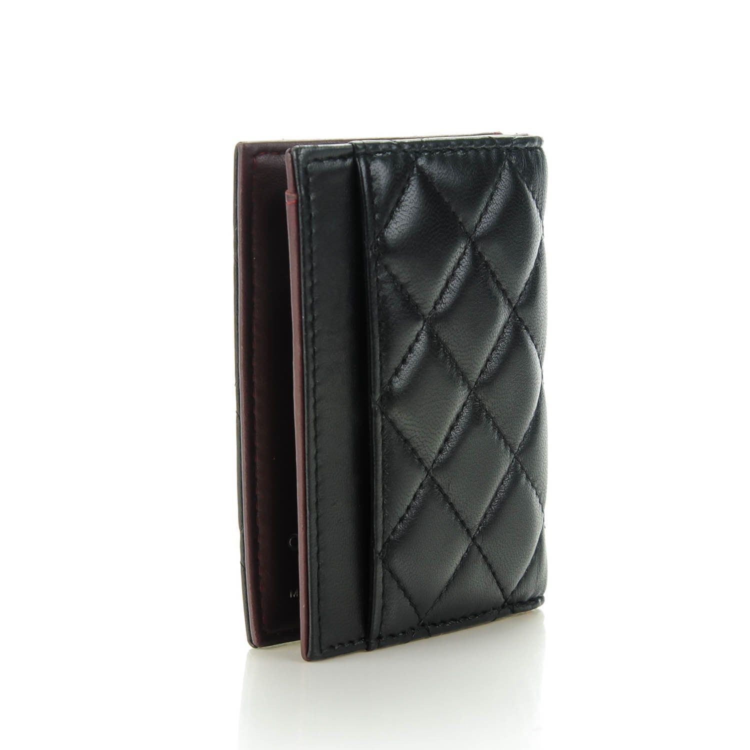 Chanel Lambskin Quilted Card Holder Wallet Black 3 of 7