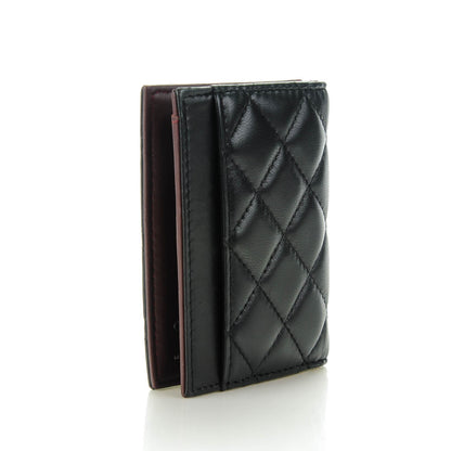 Chanel Lambskin Quilted Card Holder Wallet Black 3 of 7