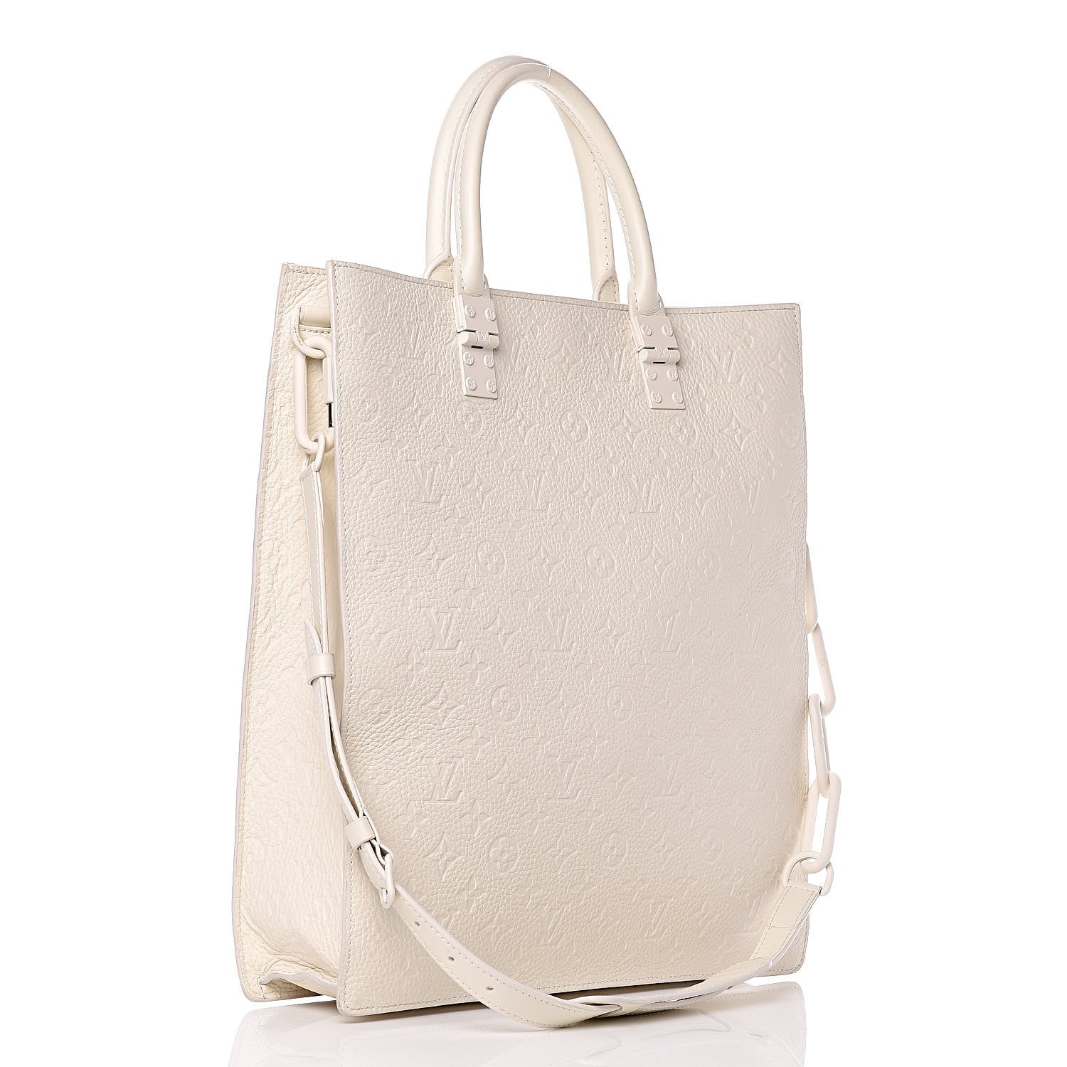 Louis Vuitton Taurillon Monogram Sac Plat Powder White 3 of 10