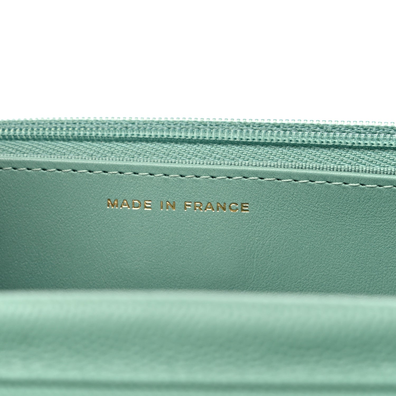 Chanel Caviar Quilted Wallet on Chain WOC Light Green 7 of 10