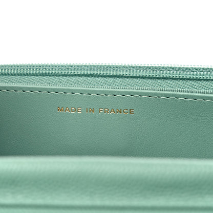 Chanel Caviar Quilted Wallet on Chain WOC Light Green 7 of 10