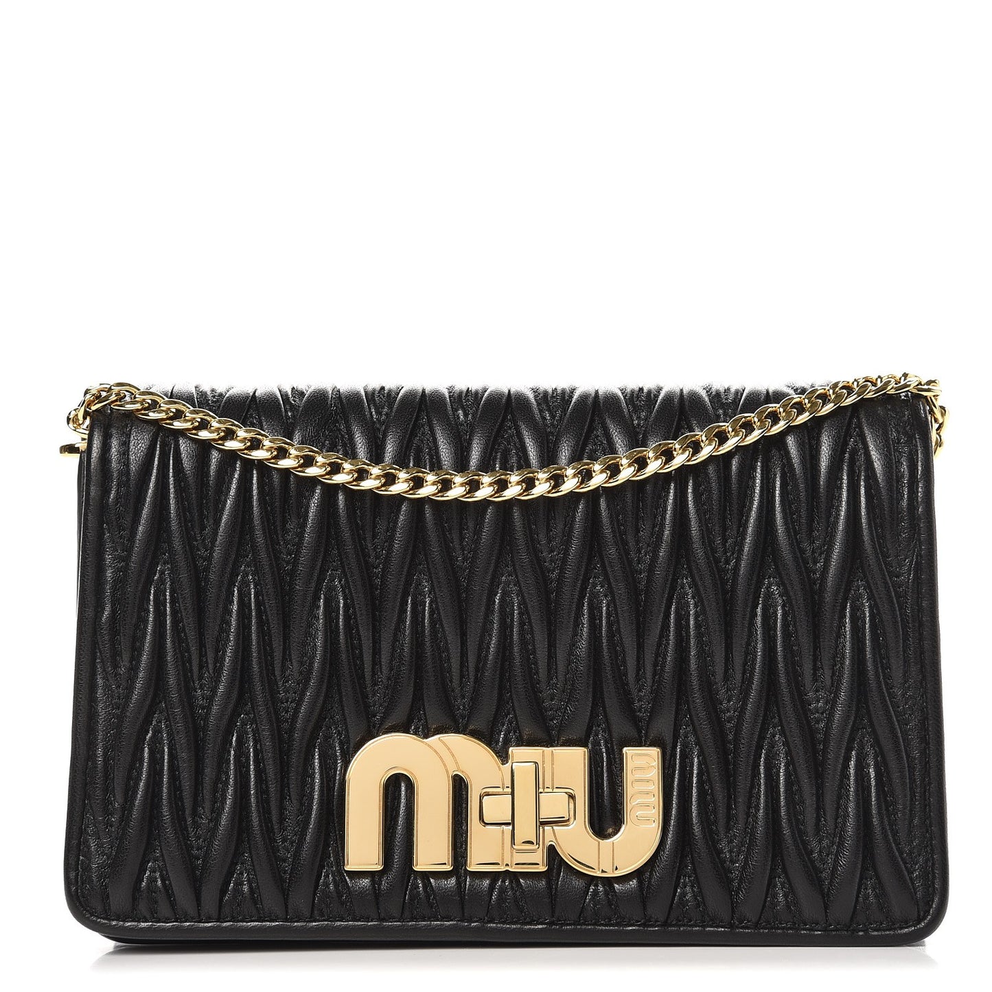 Matelasse Delice Miu Logo Bag Nero Black