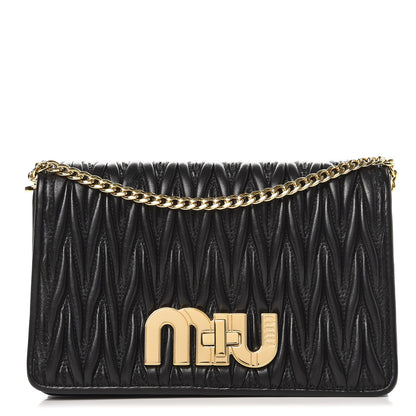 Miu Miu Matelasse Delice Miu Logo Bag Nero Black 1 of 7