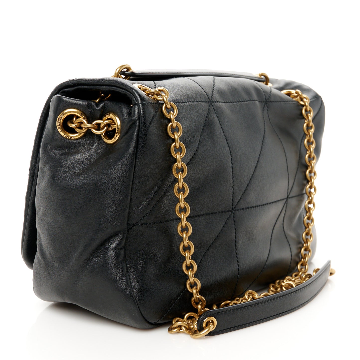 Lambskin Matelasse Monogram Small Jamie 4.3 Black