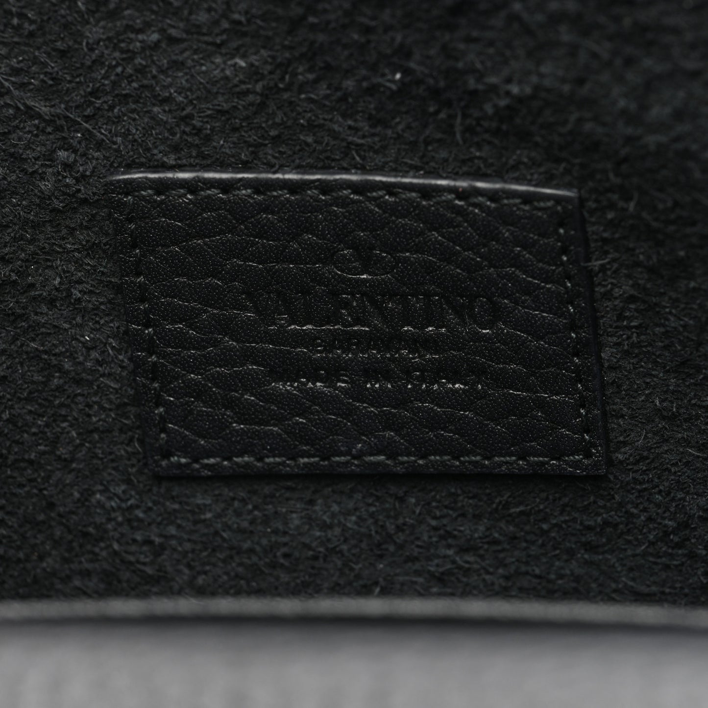 Pebbled Calfskin Rockstud Envelope Wallet on Chain Black