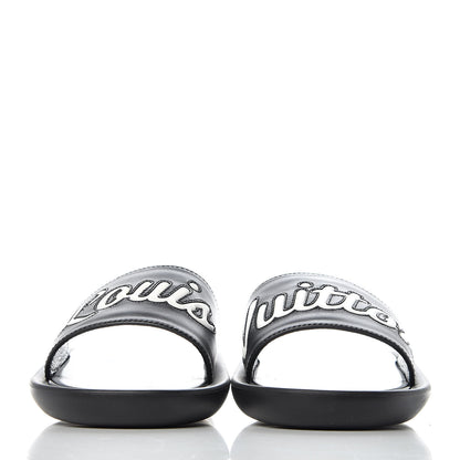 Louis Vuitton Calfskin Logo Sunbath Slide Sandals 36 Black 2 of 8