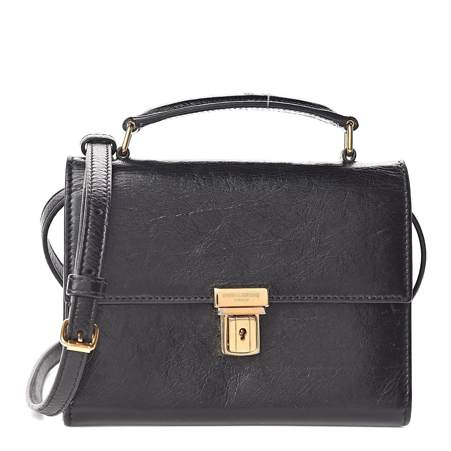 Saint Laurent Calfskin Mini High School Satchel Black 1 of 11