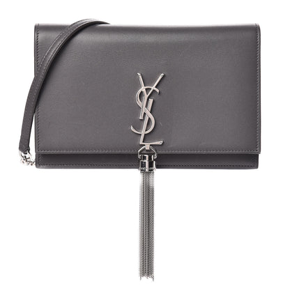 Saint Laurent Smooth Calfskin Classic Monogram Kate Tassel Chain Wallet Grey 1 of 13