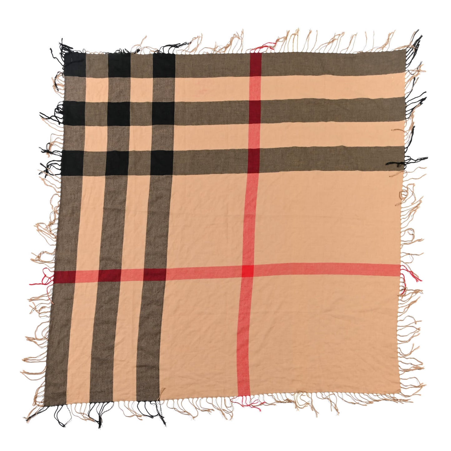 Wool House Check Scarf Brown