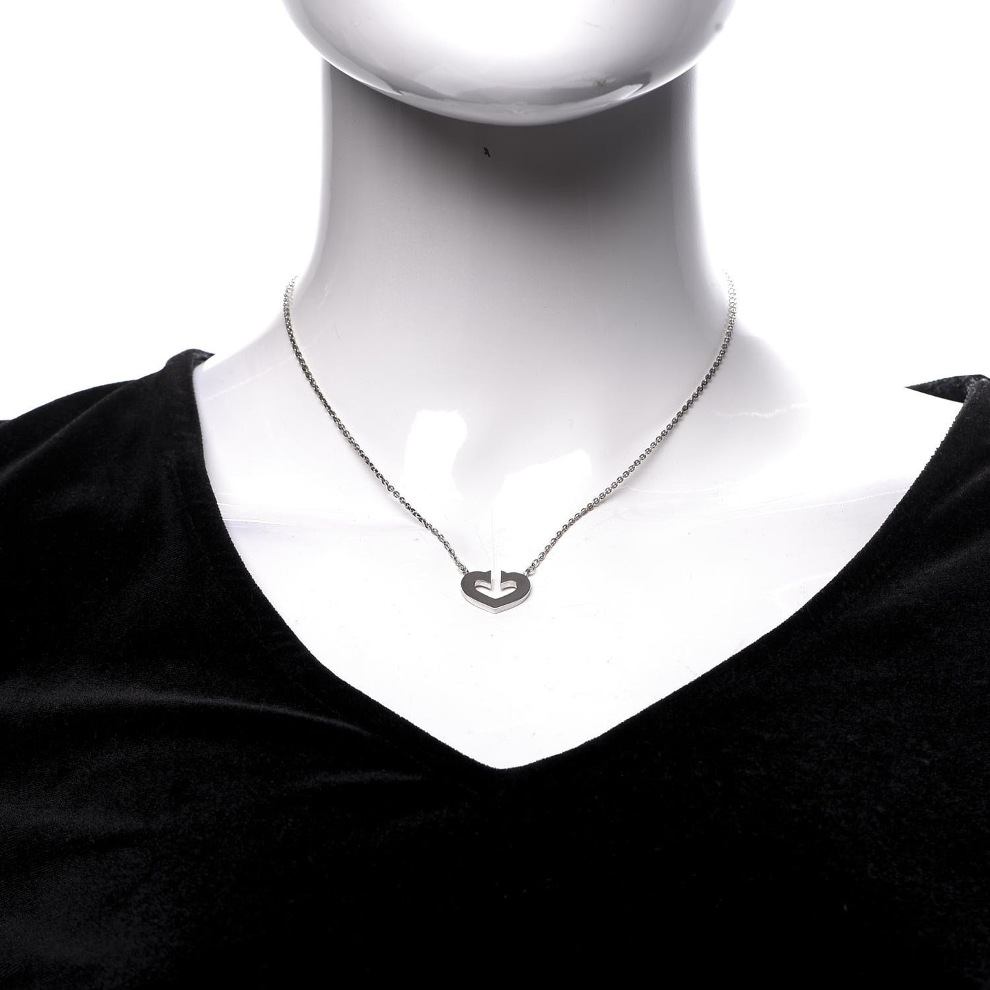 18K White Gold Medium Hearts and Symbols Necklace