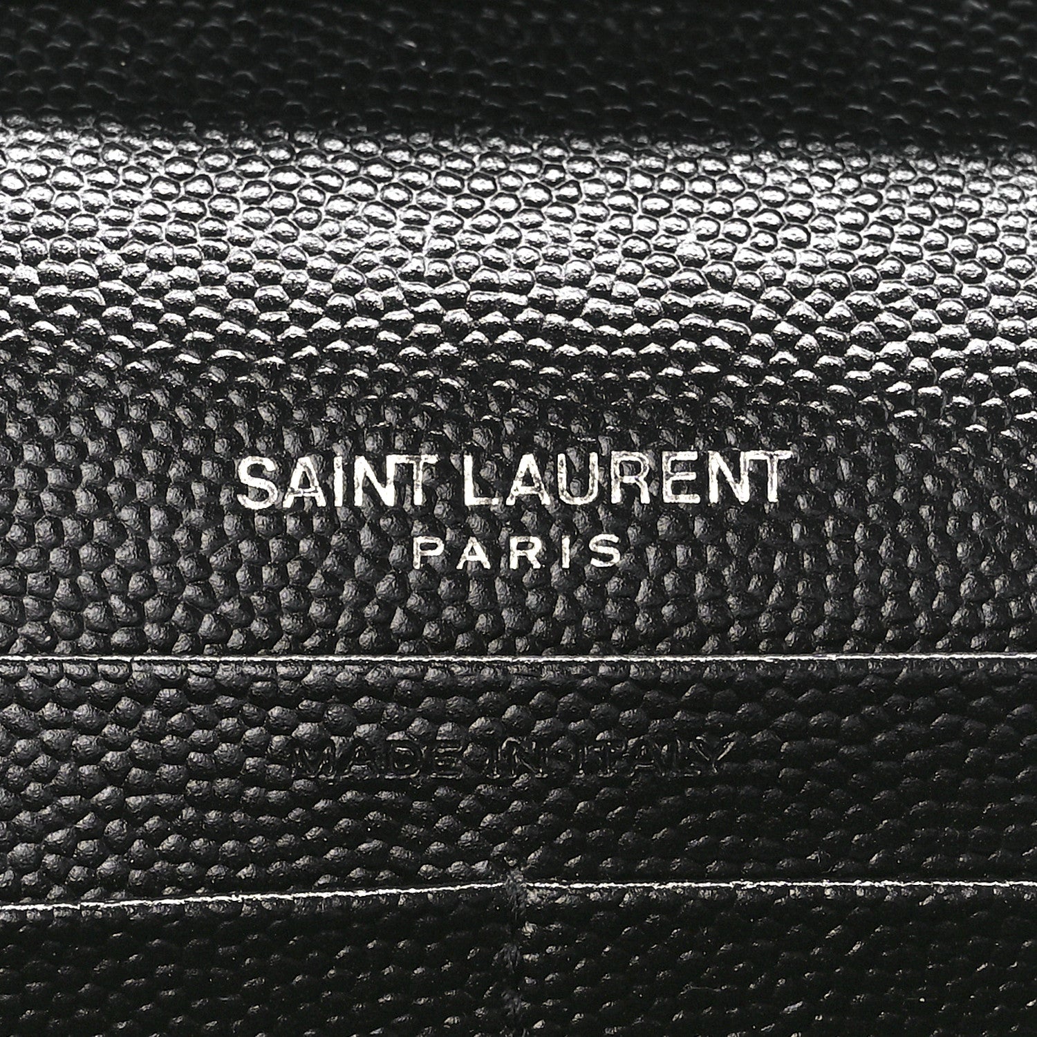 Saint Laurent Grain De Poudre Matelasse Chevron Monogram Chain Wallet Black 5 of 9