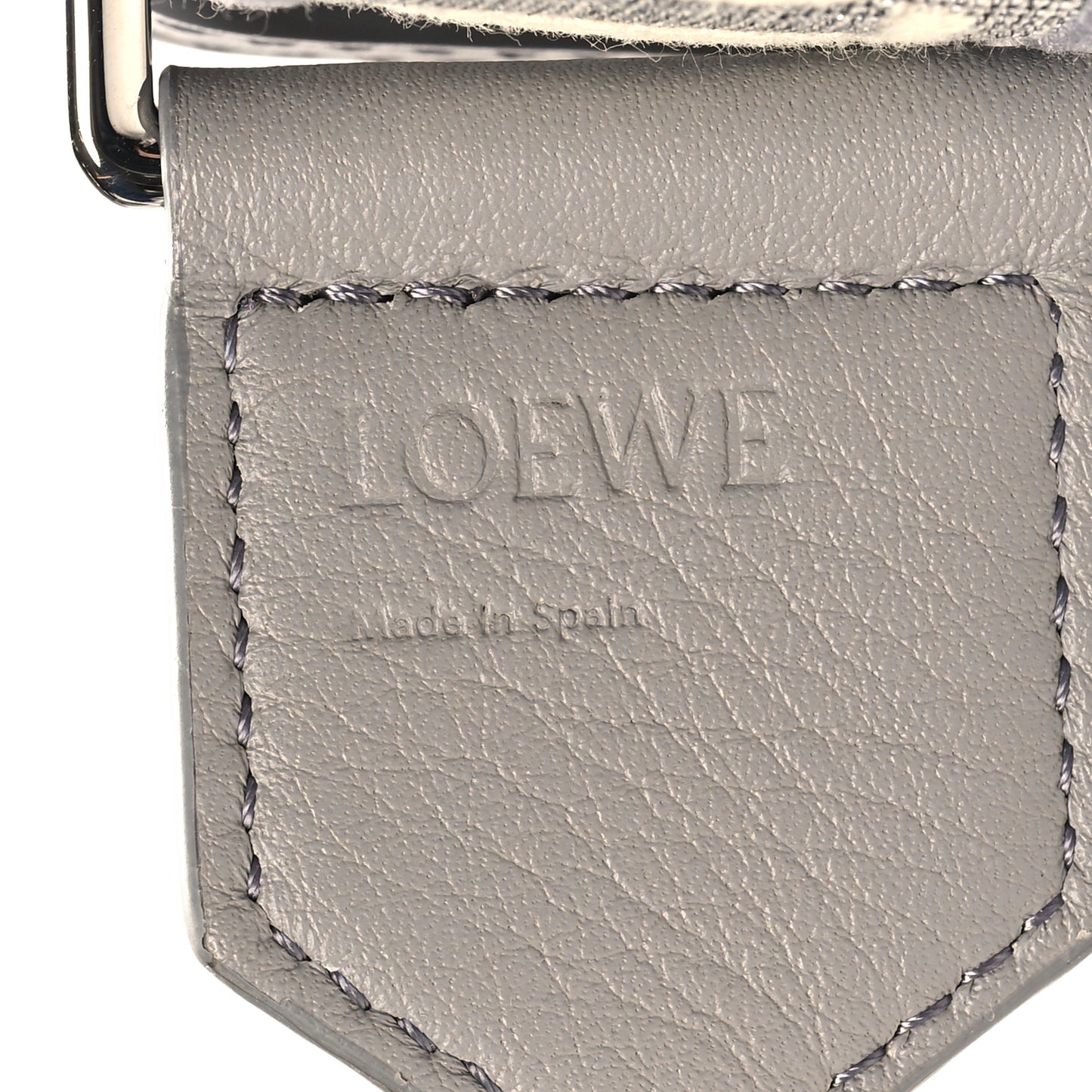 Calfskin Anagram Strap Silver