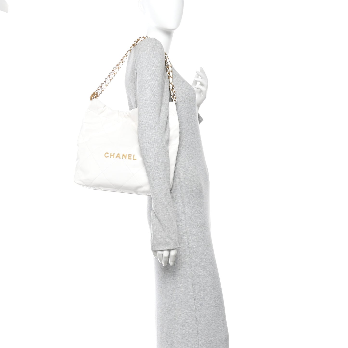 Shiny Calfskin Quilted Small Chanel  White