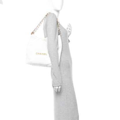 Chanel Shiny Calfskin Quilted Small Chanel  White 2 of 11