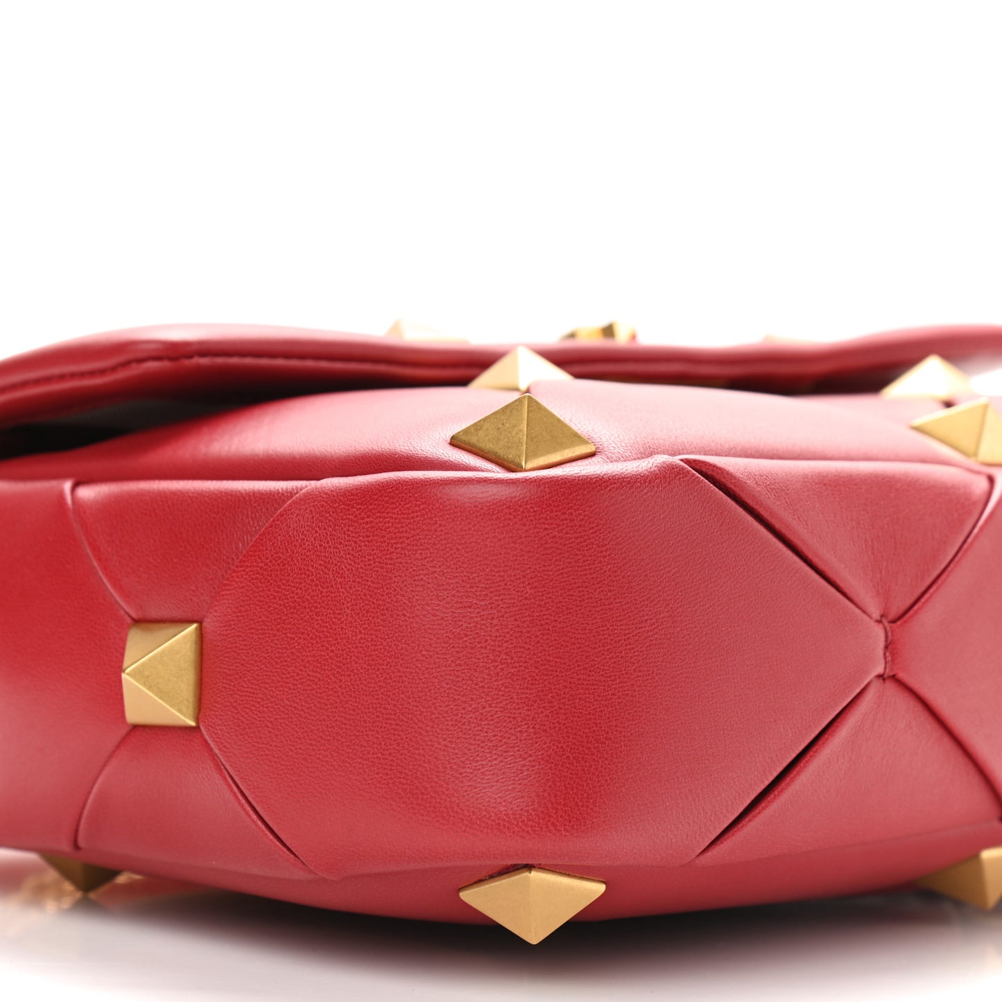 Nappa Large Roman Stud Craving Shoulder Bag Rosso