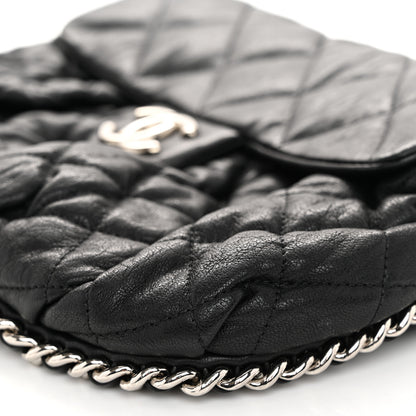 Chanel Washed Lambskin Quilted Medium Chain Around Flap Black 10 of 11