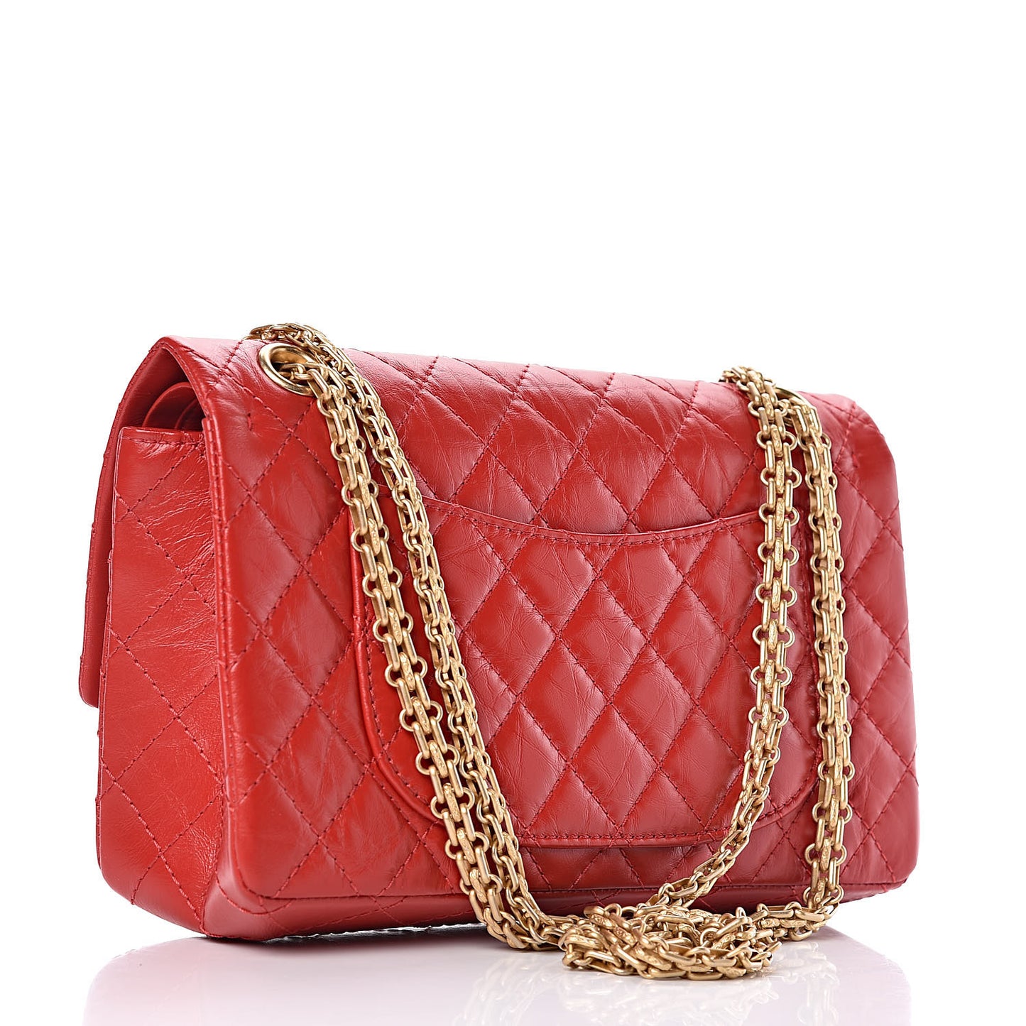 Aged Calfskin Quilted 2.55 Reissue 225 Flap Red
