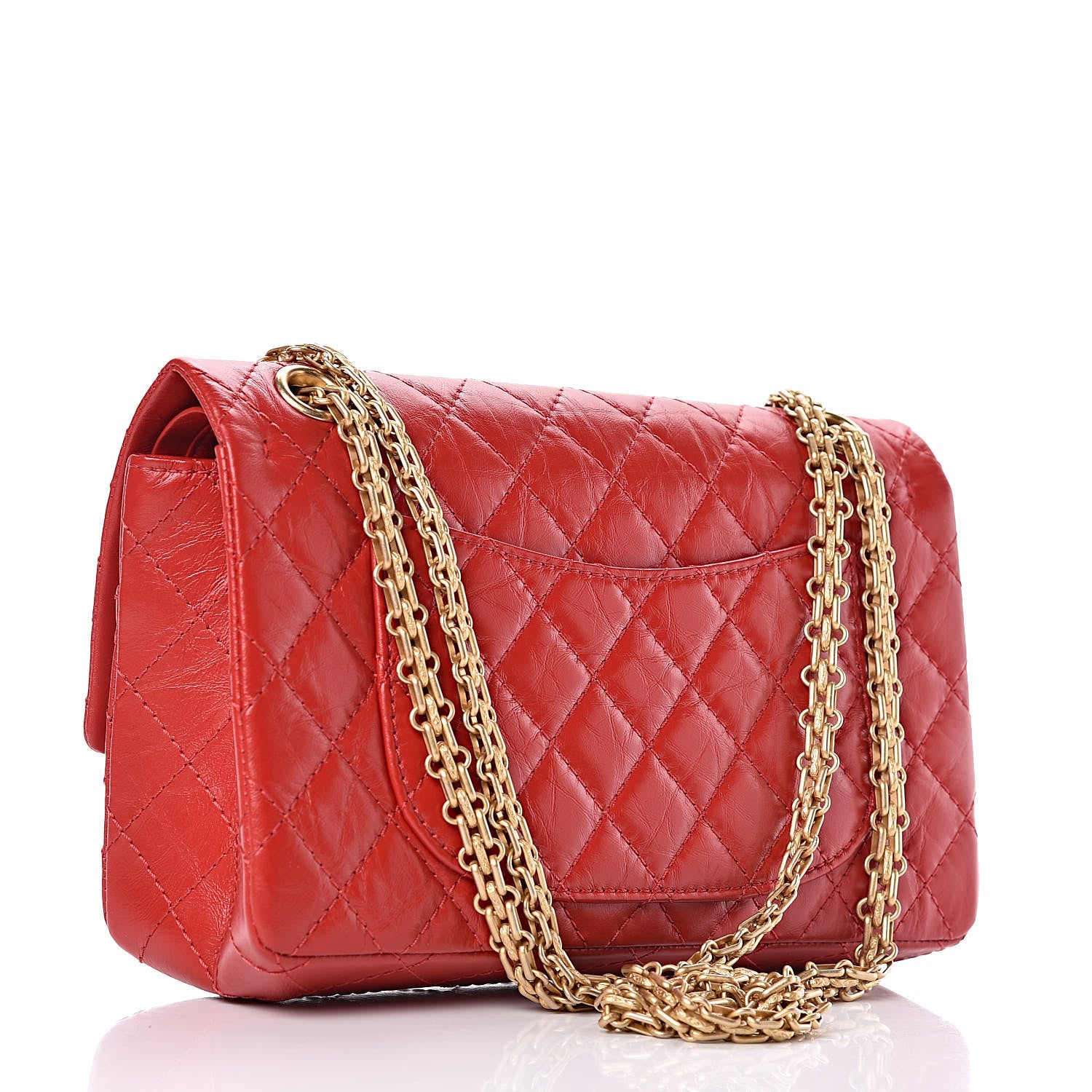 Chanel Aged Calfskin Quilted 2.55 Reissue 225 Flap Red 3 of 10