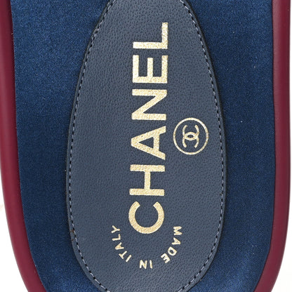 Chanel Satin Canvas Chain Slides Sandals Flats 40 Dark Fuchsia 8 of 9