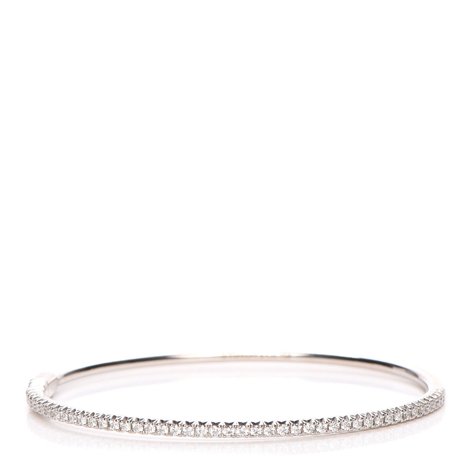 Tiffany 18K White Gold Diamond Metro Hinged Bangle Small 1 of 7