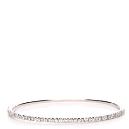 Tiffany 18K White Gold Diamond Metro Hinged Bangle Small 1 of 7