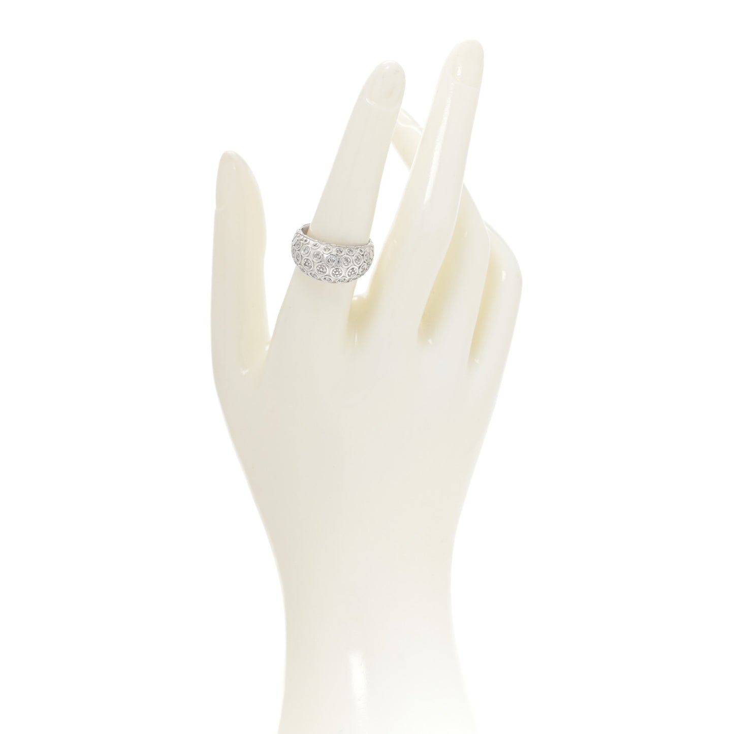 Sterling Silver Diamond Dot Dome Ring 57 8