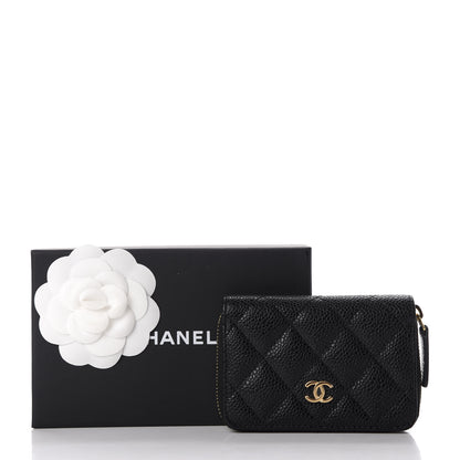 Chanel Caviar Quilted Zip Card Holder Black 9 of 9
