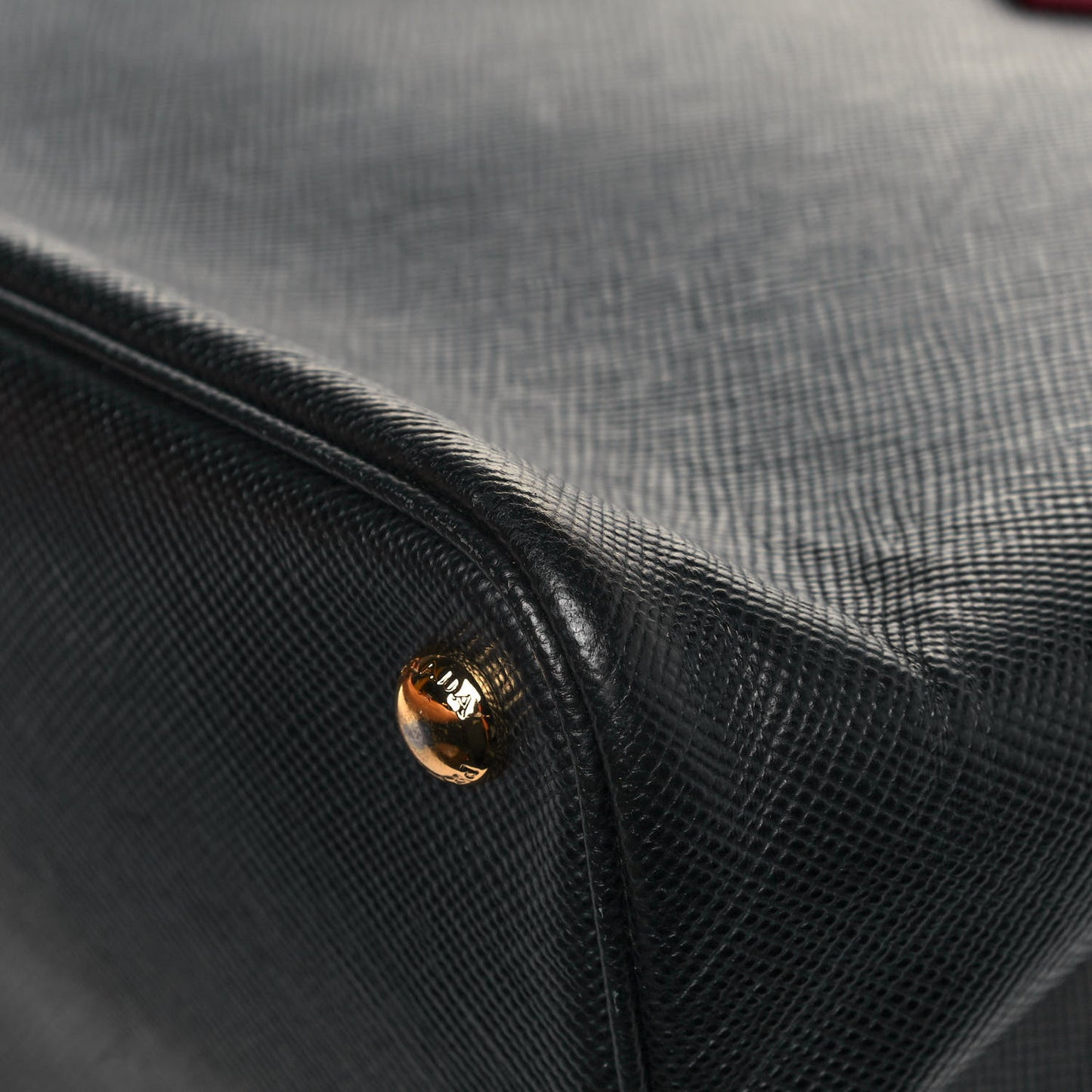 Saffiano Cuir Large Double Bag Black Fuoco