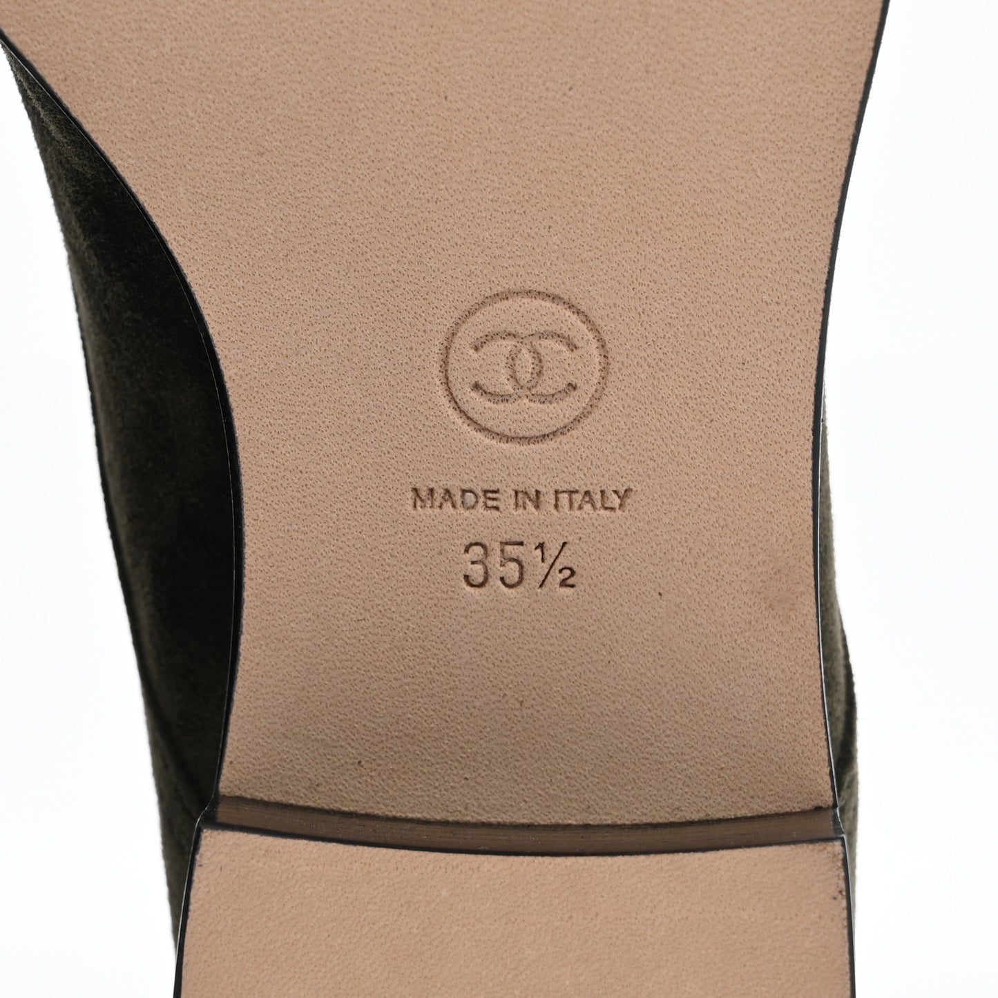 Suede Patent Cap Toe CC Boots 35.5 Khaki